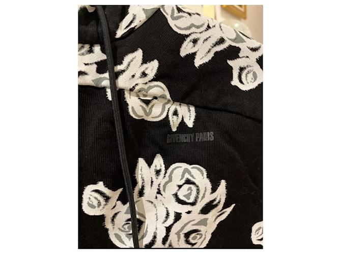 Moletom com capuz com zíper Givenchy preto e branco de algodão - vista 4