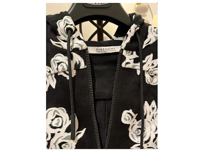 Moletom com capuz com zíper Givenchy preto e branco de algodão - vista 5
