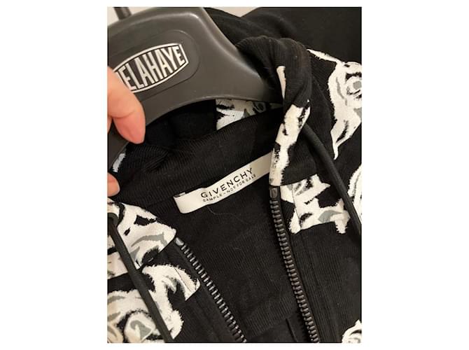 Moletom com capuz com zíper Givenchy preto e branco de algodão - vista 6