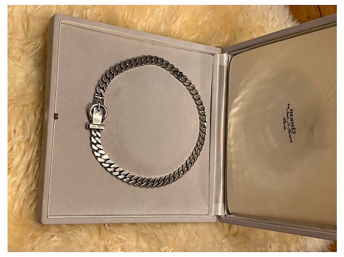 Hermès Collar Hebilla de Silla Plata - vista 3