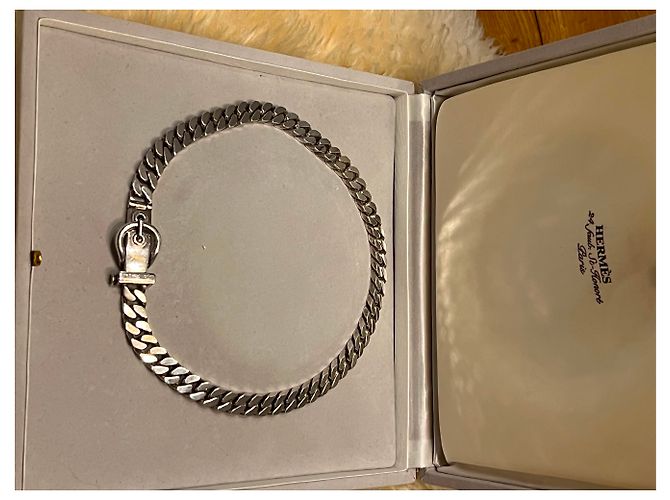 Hermès Collar Hebilla de Silla Plata - vista 4