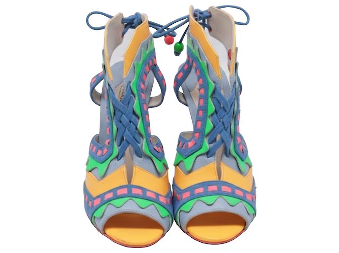 Sandali con lacci e perline Sophia Webster in pelle multicolore - vista 2