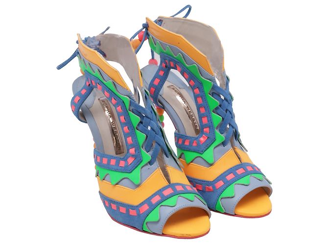 Sandali con lacci e perline Sophia Webster in pelle multicolore - vista 3