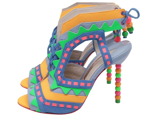 Sandali con lacci e perline Sophia Webster in pelle multicolore - vista 4