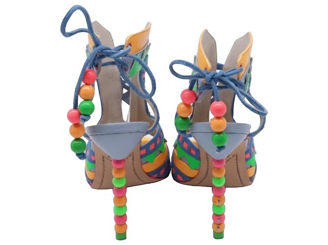 Sandali con lacci e perline Sophia Webster in pelle multicolore - vista 5