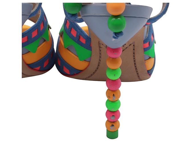 Sandali con lacci e perline Sophia Webster in pelle multicolore - vista 6