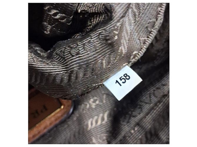 Borsa a tracolla Prada Medium Vitello Phenix con doppia zip in pelle marrone - vista 9