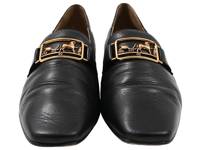 Ballerine Hermès in Pelle Nera Nero - vista 2