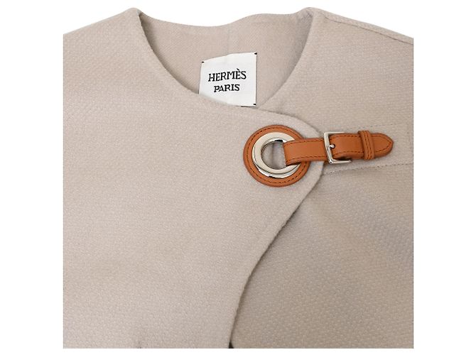 Hermès-Jacke mit Schnallendetail aus beigem Kaschmir - Ansicht 4