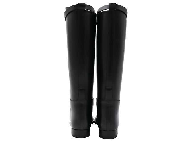 Kelly Hermès Springstiefel aus schwarzem Leder - Ansicht 3