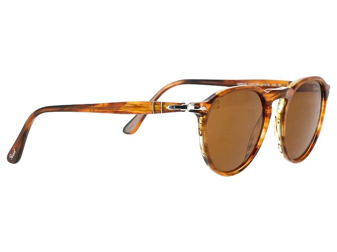 Gafas de sol redondas de acetato marrón carey Persol 3286S Castaño Roja - vista 2