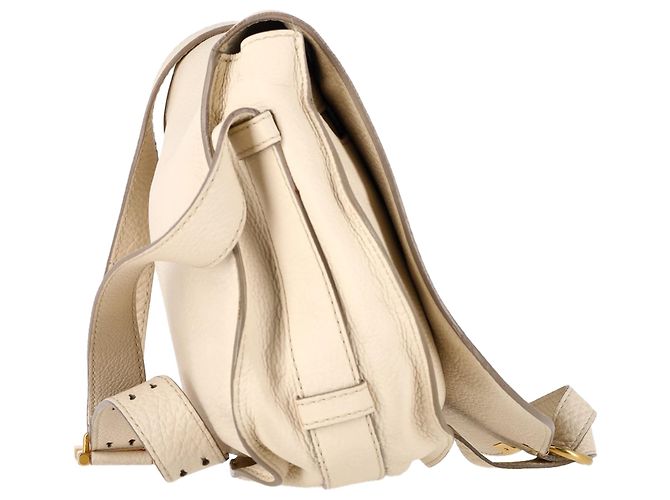 Bolsa Chloé Marcie em couro de bezerro marfim - vista 2