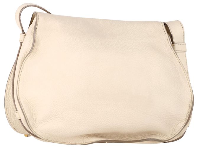 Bolsa Chloé Marcie em couro de bezerro marfim - vista 3