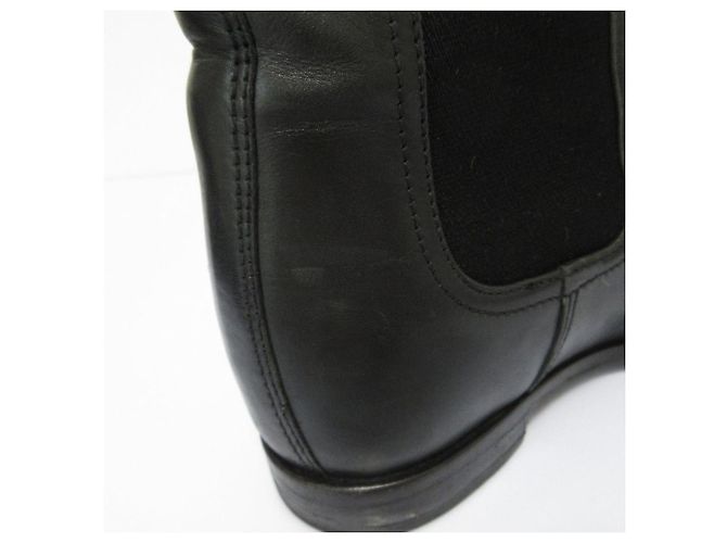 Prada Leder Chelsea Boots Schwarz - Ansicht 15