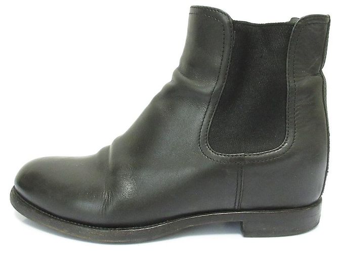 Prada Leder Chelsea Boots Schwarz - Ansicht 3