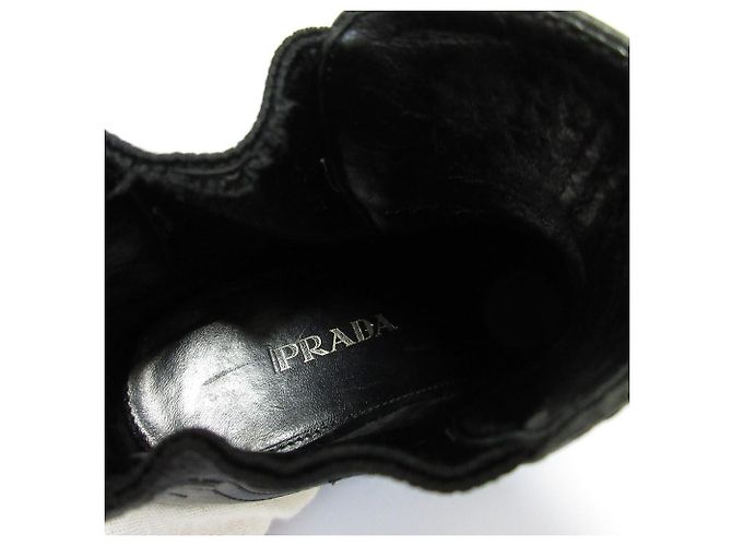Prada Leder Chelsea Boots Schwarz - Ansicht 6