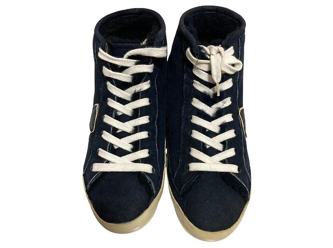 Autre Marque Sneakers alte in shearling Philippe Model Blu Blu navy - vista 2