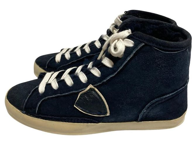 Autre Marque Sneakers alte in shearling Philippe Model Blu Blu navy - vista 3