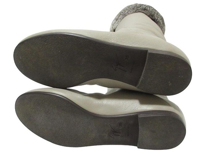 Autre Marque Botas largas de cuero y piel de conejo Giuseppe Zanotti Castaño - vista 7