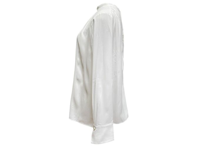 Autre Marque Blusa de georgette con botones de perla PLST Blanco - vista 2