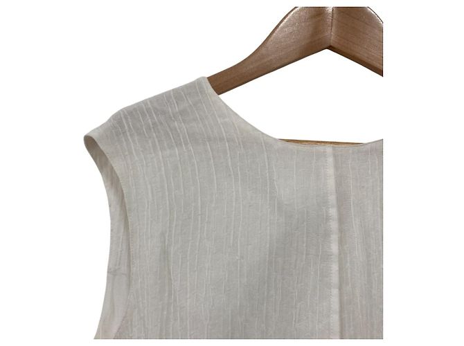 Autre Marque Blusa sin mangas de algodón, nylon y seda con cinta en la espalda BLAMINK Blanco - vista 2