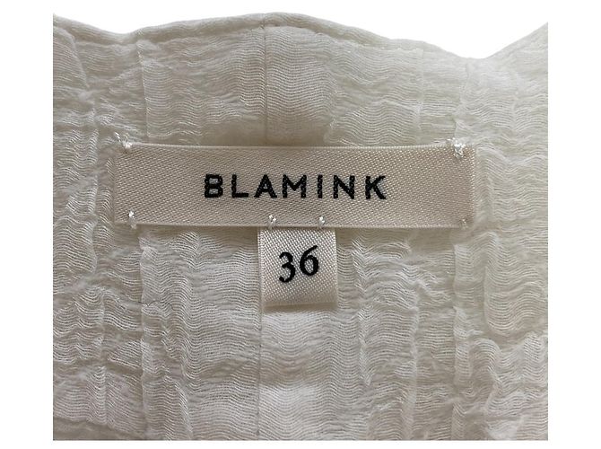 Autre Marque Blusa sin mangas de algodón, nylon y seda con cinta en la espalda BLAMINK Blanco - vista 5