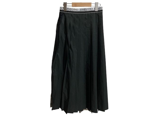 Autre Marque Falda larga plisada de encaje Ermanno Scervino Negro - vista 2