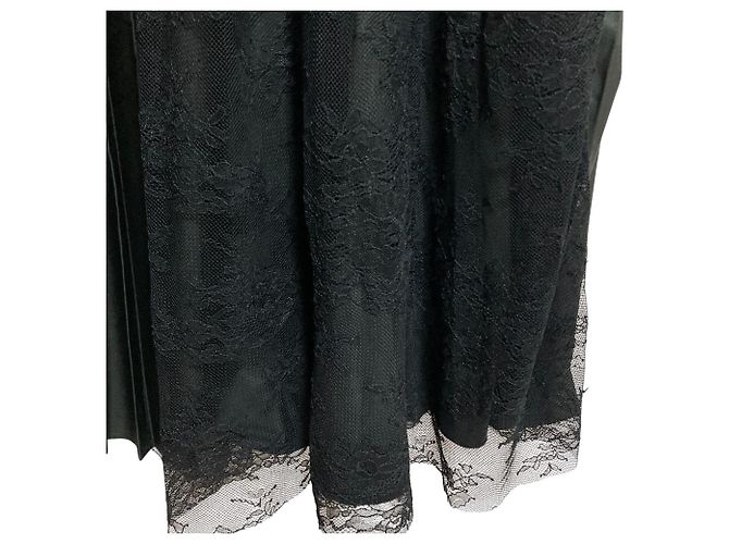 Autre Marque Falda larga plisada de encaje Ermanno Scervino Negro - vista 3