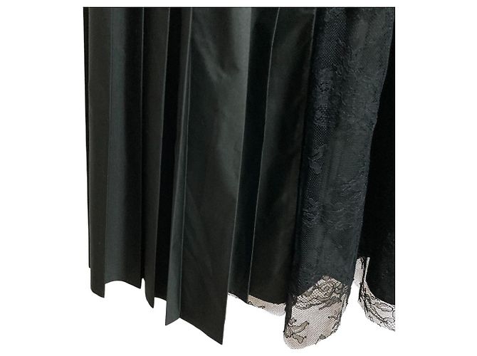 Autre Marque Falda larga plisada de encaje Ermanno Scervino Negro - vista 4