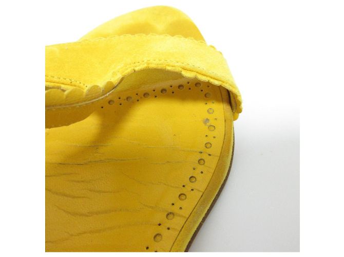 Sandali piatti in suede Altus di Manolo Blahnik Giallo - vista 11