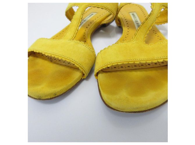Sandali piatti in suede Altus di Manolo Blahnik Giallo - vista 12
