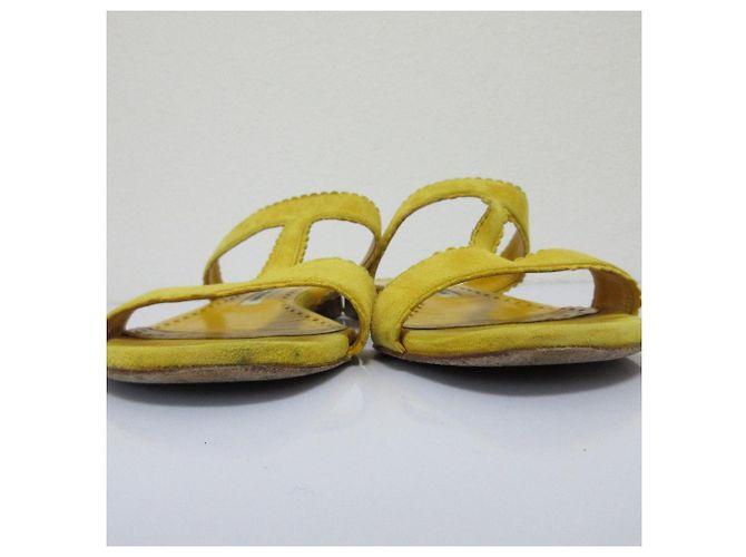 Sandali piatti in suede Altus di Manolo Blahnik Giallo - vista 14