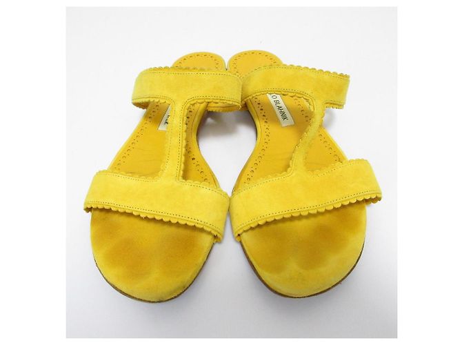 Sandali piatti in suede Altus di Manolo Blahnik Giallo - vista 2