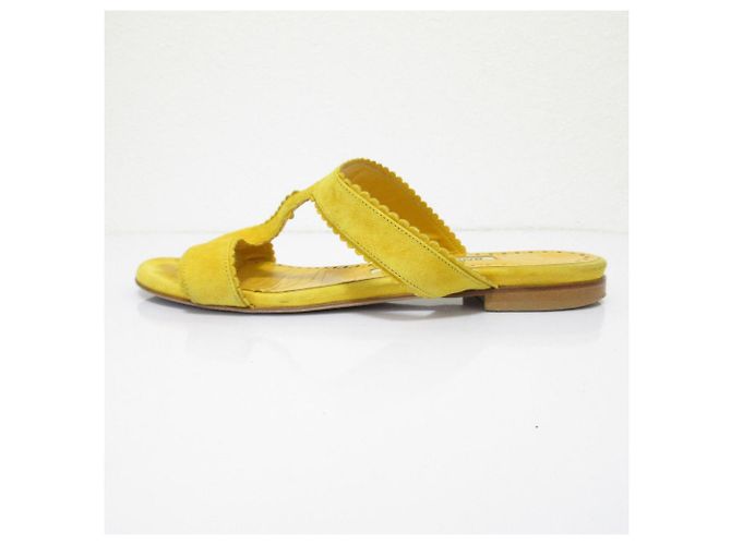 Sandali piatti in suede Altus di Manolo Blahnik Giallo - vista 3