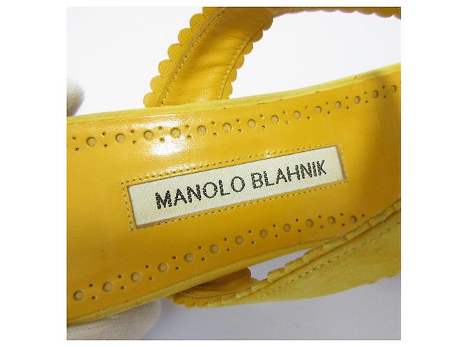 Sandali piatti in suede Altus di Manolo Blahnik Giallo - vista 6