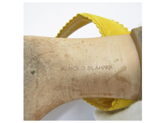 Sandali piatti in suede Altus di Manolo Blahnik Giallo - vista 7