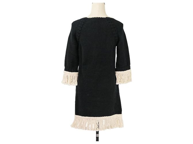 Timeless Chanel Fransen-Tweedkleid Schwarz - Ansicht 11