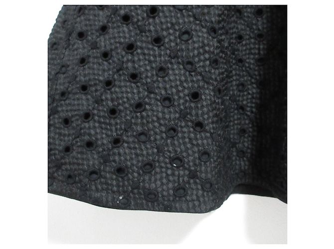 Autre Marque Flock-Jacquard-Spitzenbluse Drawer Schwarz - Ansicht 10