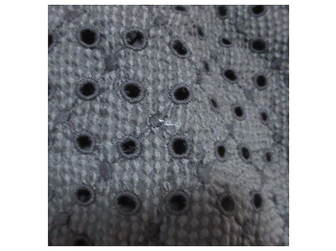 Autre Marque Flock-Jacquard-Spitzenbluse Drawer Schwarz - Ansicht 11