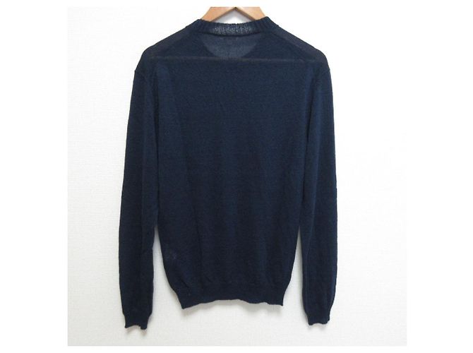 Autre Marque Top de Tricô de Linho e Nylon BLAMINK Azul Azul marinho - vista 2
