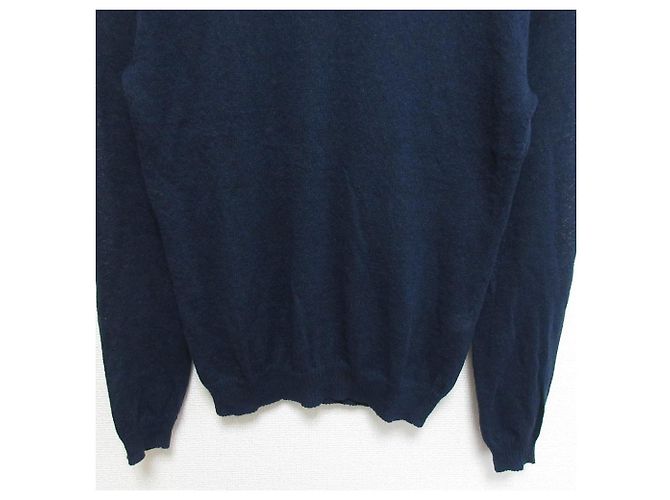 Autre Marque Top de Tricô de Linho e Nylon BLAMINK Azul Azul marinho - vista 5