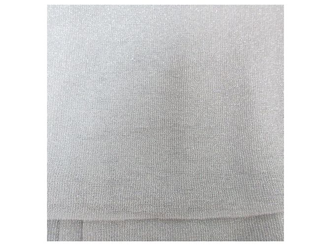 Autre Marque BLAMINK Lame 18G Langarm-Strickpullover mit Rippenmuster Silber - Ansicht 9
