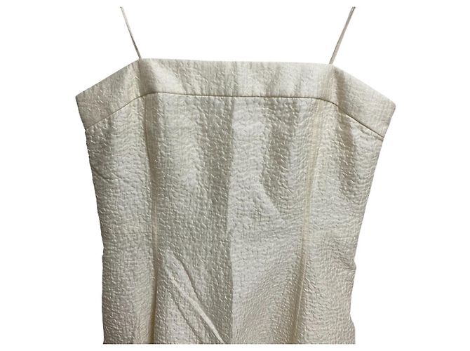 Autre Marque Vestido de Jacquard de Seda y Algodón BLAMINK Blanco - vista 3