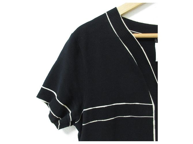 Timeless Chanel Coco Mark Piqué Kleid Schwarz - Ansicht 4