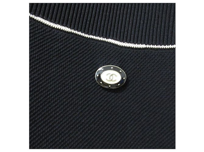 Timeless Chanel Coco Mark Piqué Kleid Schwarz - Ansicht 5