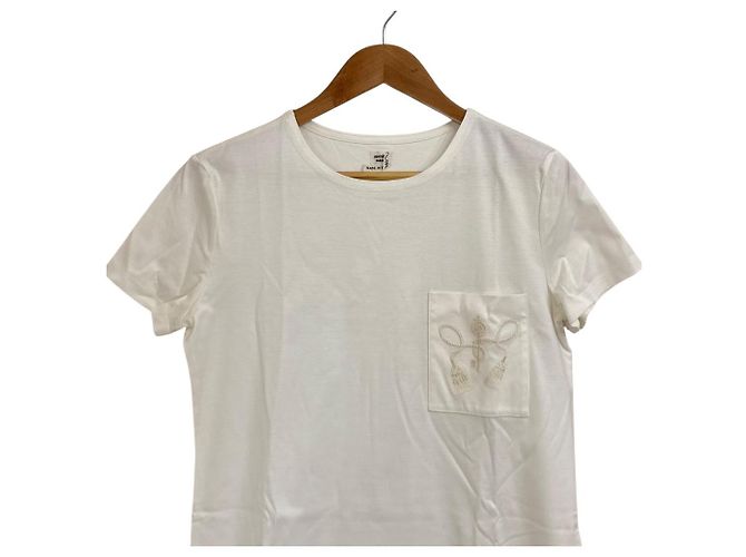 Vestido de algodón bordado Hermès Blanco - vista 3