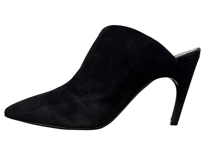 Mule in suede con punta affusolata e logo RV Roger Vivier Nero - vista 5