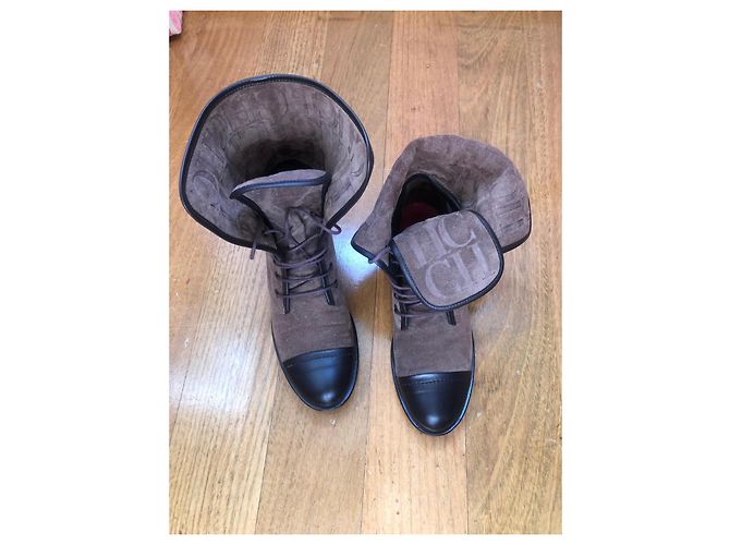 Botas western Carolina Herrera Beige - vista 2
