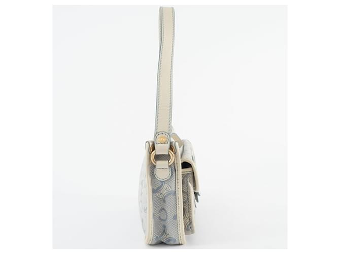 Céline Borsa a Spalla Celine C Macadam Bianco Blu - vista 14