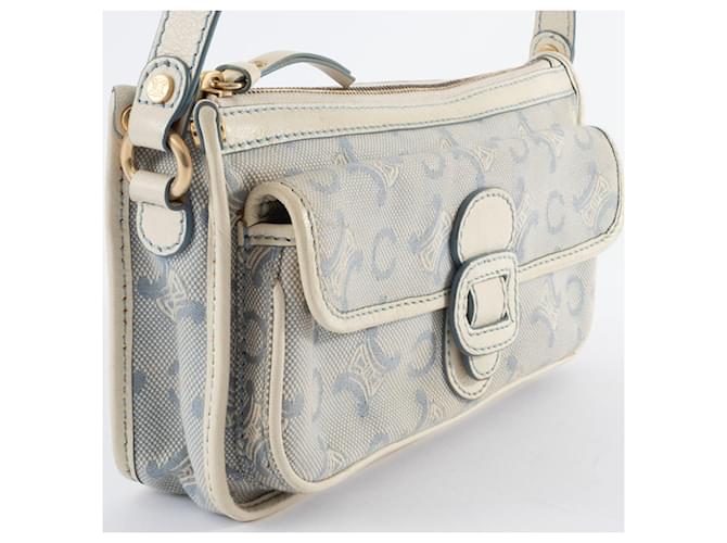 Céline Borsa a Spalla Celine C Macadam Bianco Blu - vista 2